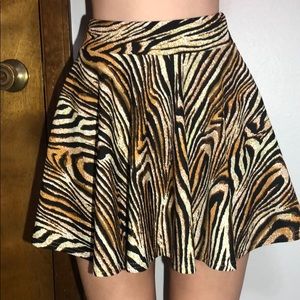 Tiger Print Skater Skirt